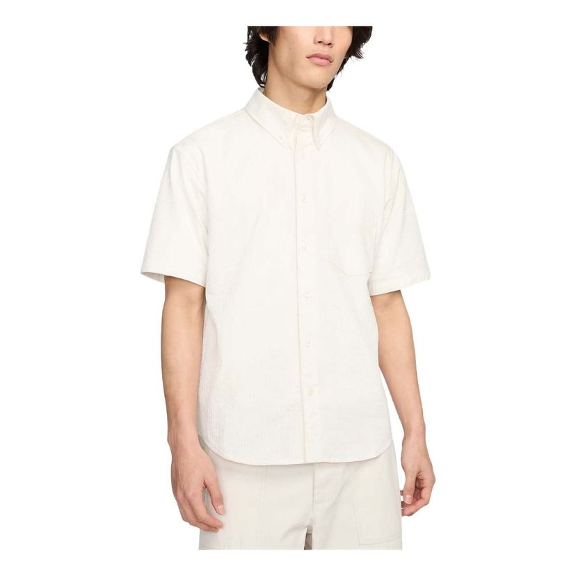 Košeľa Nike Seersucker Short Sleeve Button-Down Shirt Biela | FN3223-030
