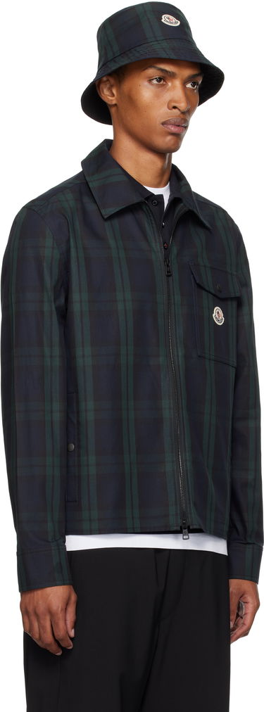 Košeľa Moncler Moncler Checked Cotton Gabardine Overshirt Zelené | K20912F00007M7484, 1
