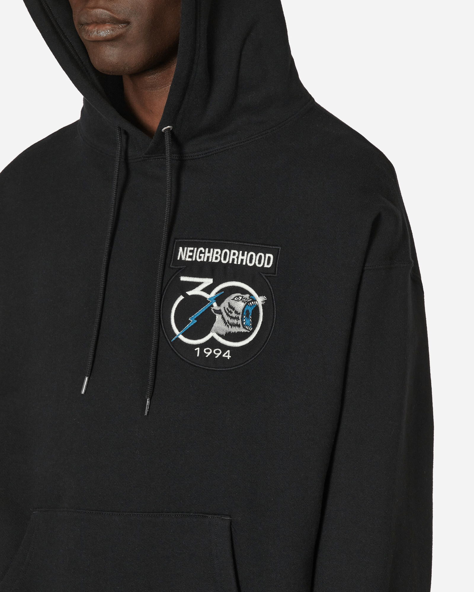 Patched Hooded Sweatshirt Black