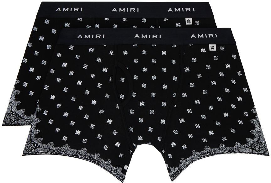 Boxerky AMIRI Two-Pack Paisley Boxer Briefs Čierna | AMUWBF1004, 0