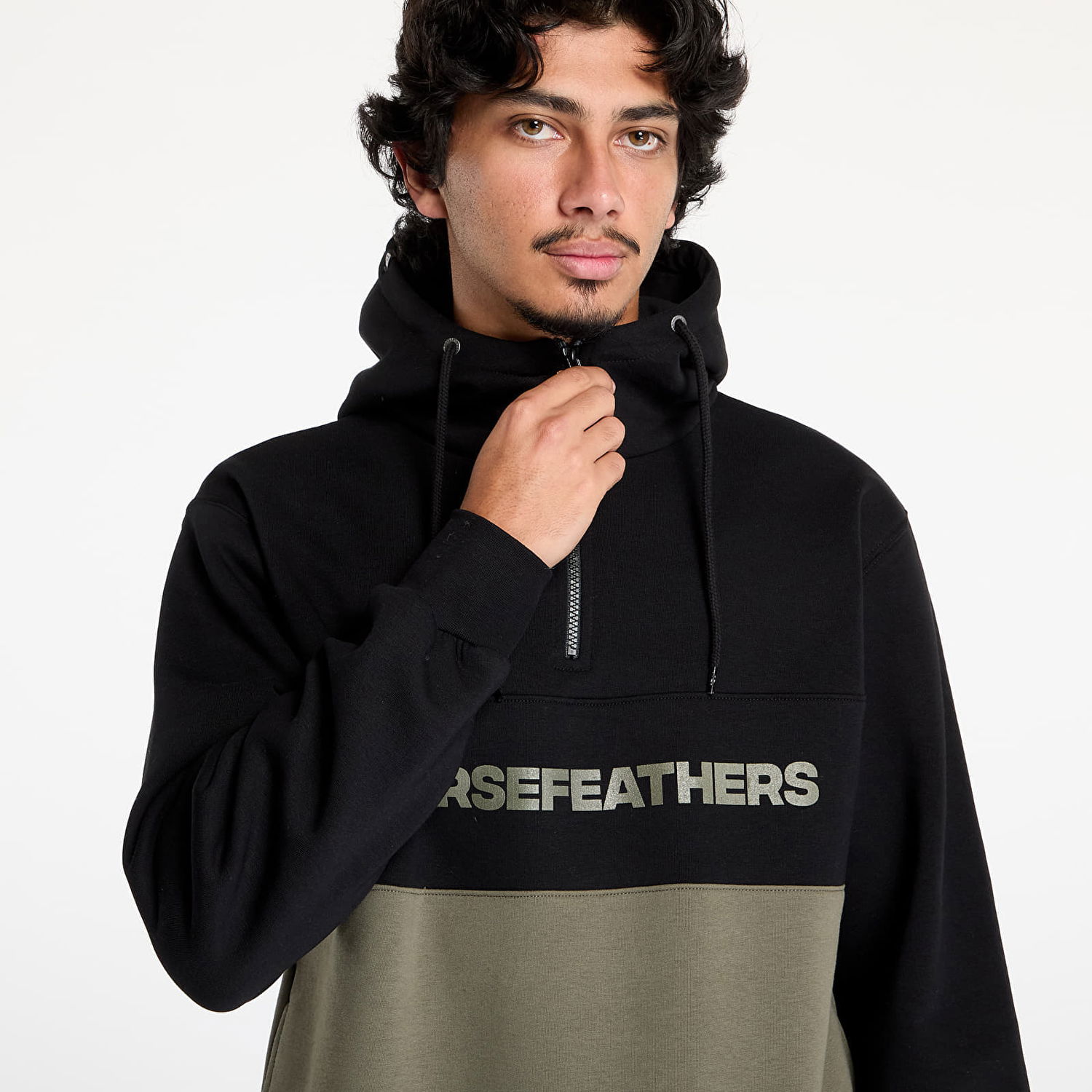 Tričko Horsefeathers Fulton Sweatshirt Burnt Olive M Čierna | SM1354B, 1