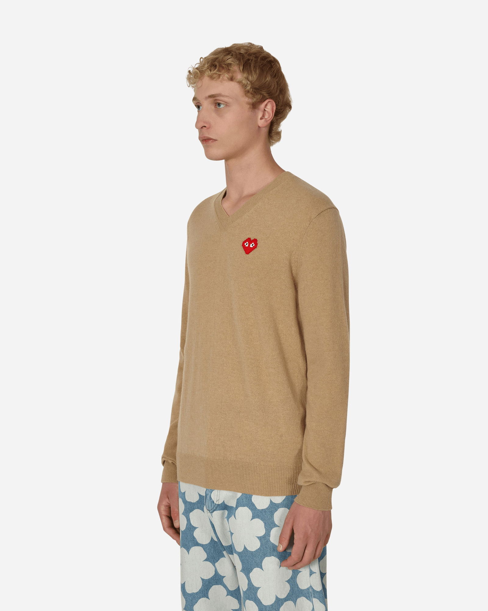 Invader Heart V-Neck Sweater