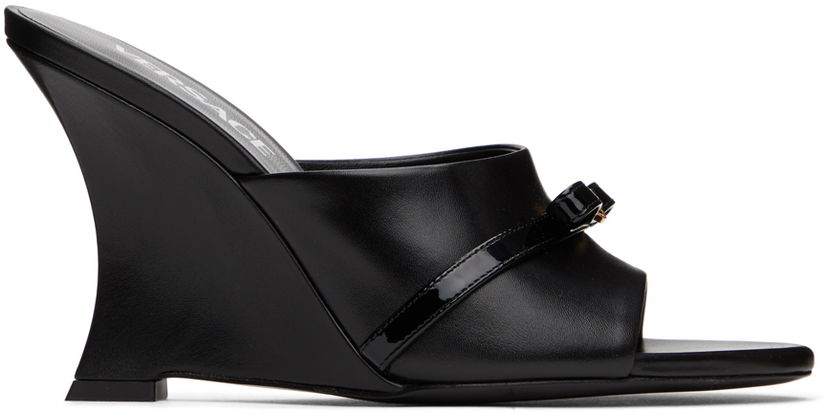 Doplnky Versace Versace Gianna Ribbon Wedge Mules Čierna | 1016196_1A02310_1B00V
