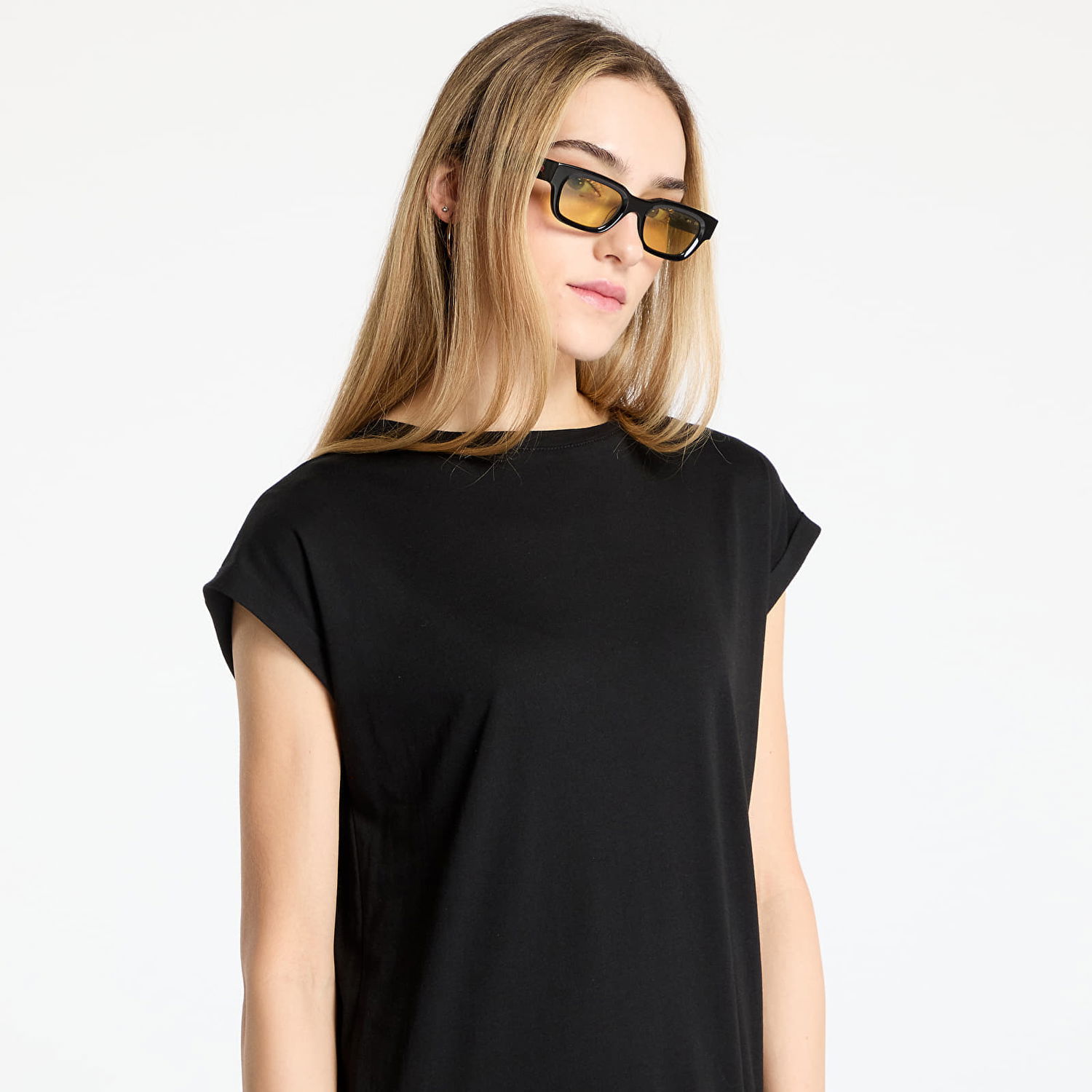 Šaty Urban Classics Urban Classics Viscose Extended Shoulder Dress Čierna | TB7437-00007, 1