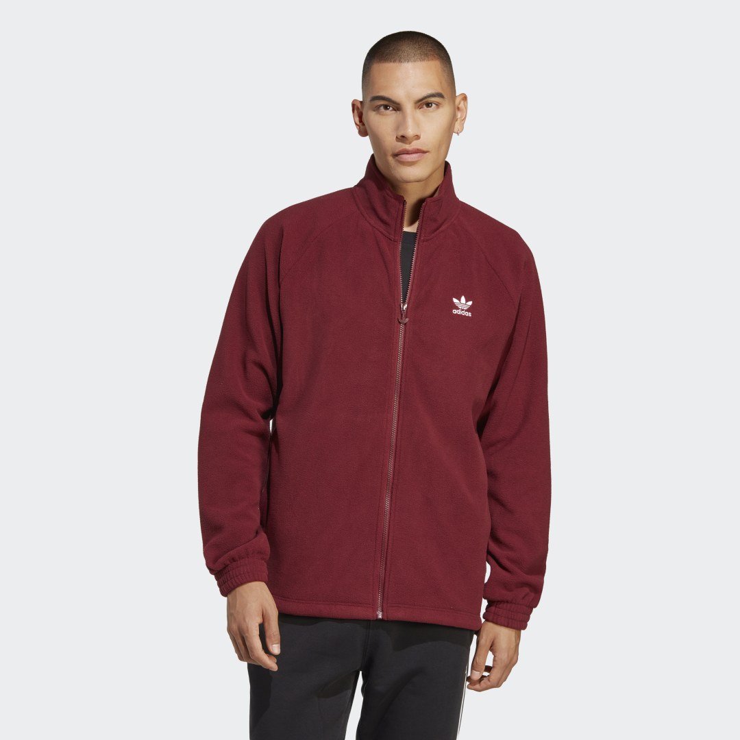 Bunda adidas Originals Adicolor Classics Trefoil Teddy Fleece Vínová | HR3347, 0