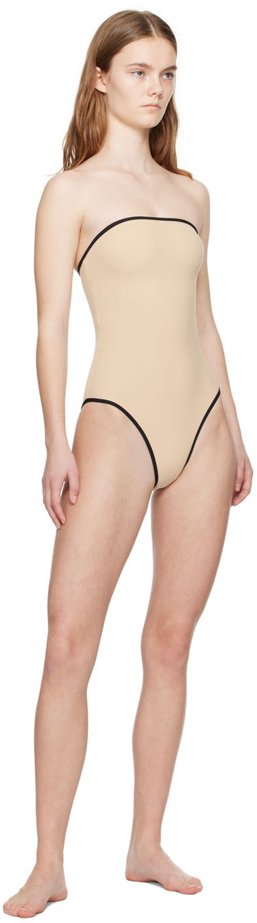 Plavky TOTEME TOTEME Women's Bandeau One-Piece Swimsuit Béžová | 241-WSW1027-FB0097, 3