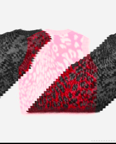 Vesta Aries Brushed Leopard Print Vest Červená | AR4004104 Red, 0