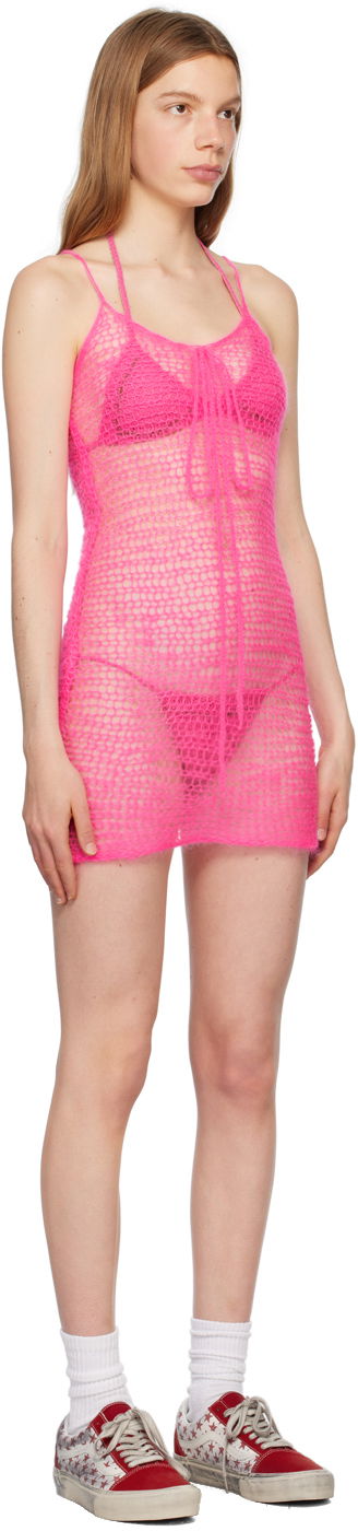 Open Knit Bow Minidress