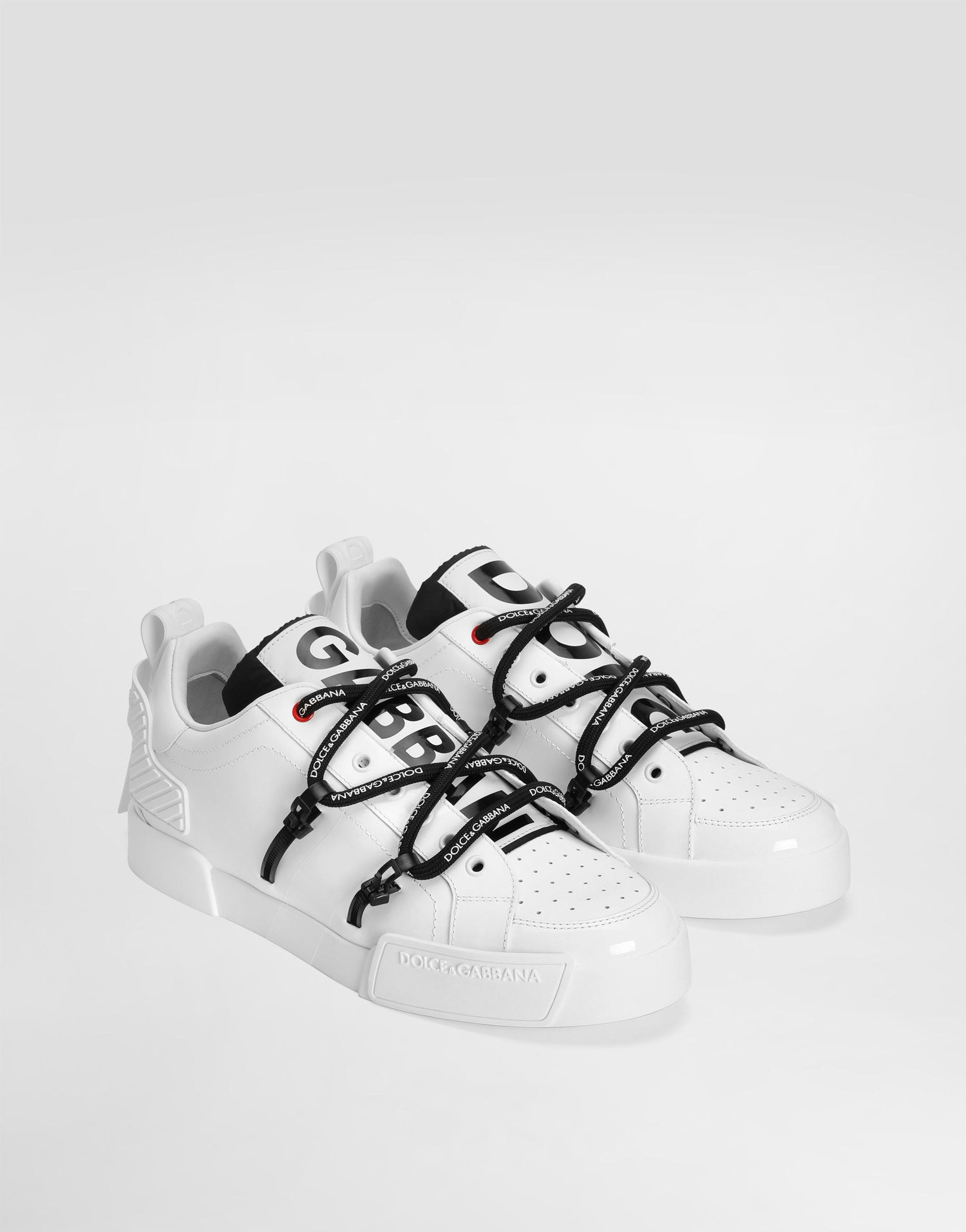 Tenisky a topánky Dolce & Gabbana Portofino Calfskin And Patent Leather Biela | CS2328AJ98689697, 1