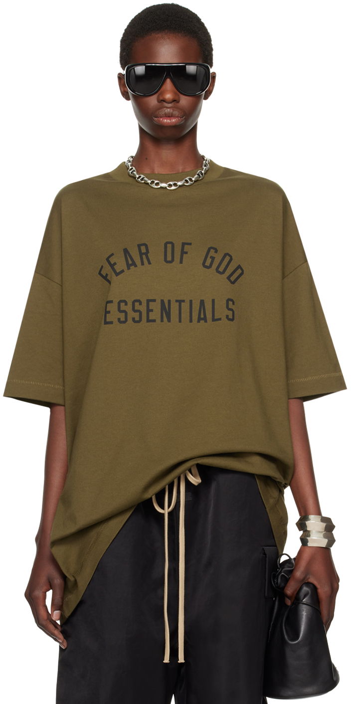 Tričko Fear of God Fear of God Essentials Crewneck T-Shirt Zelené | 125BT244194F, 0