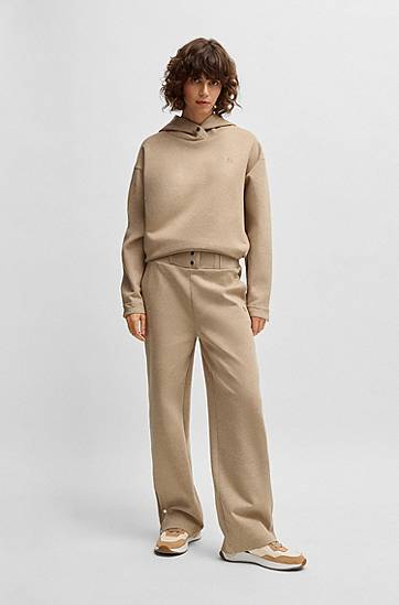 Mikina BOSS Cotton-Blend Hoodie with Monogram Béžová | 50532026, 1