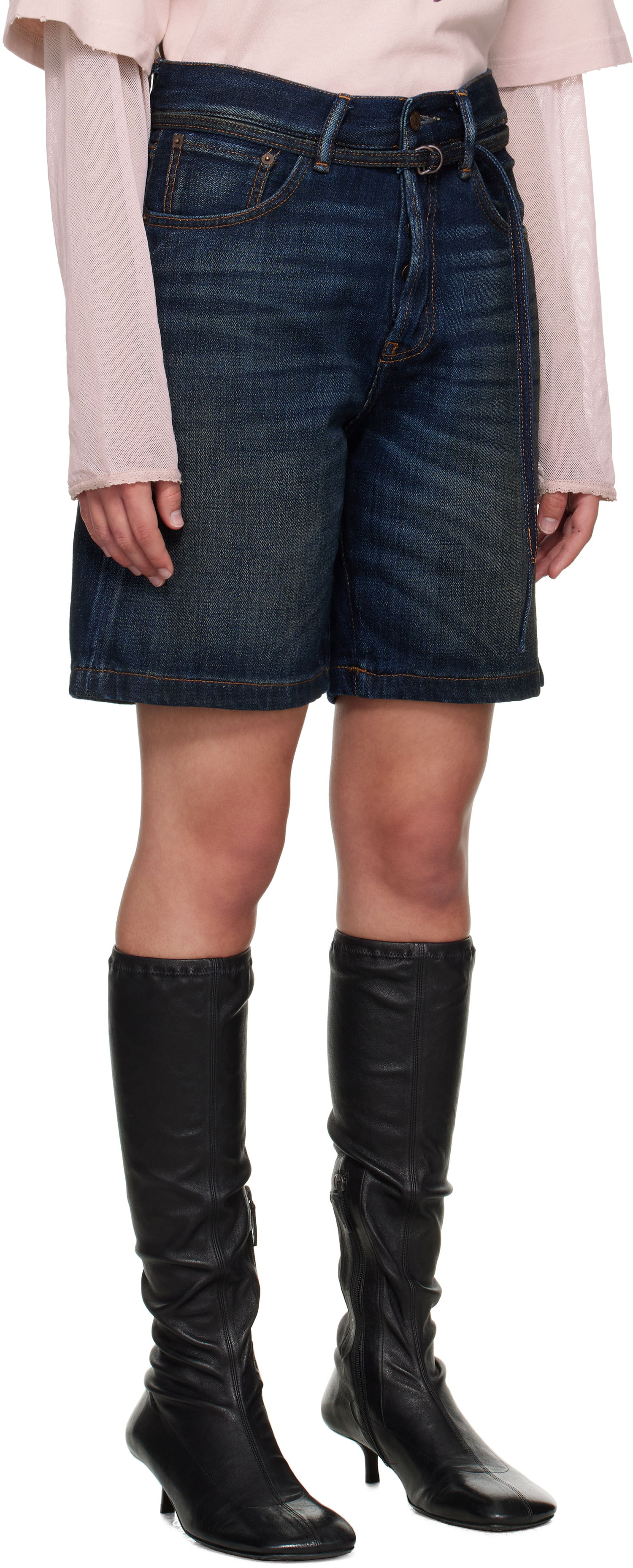 Šortky Acne Studios Acne Studios Loose Fit Denim Shorts Modrá | CE0067-, 1