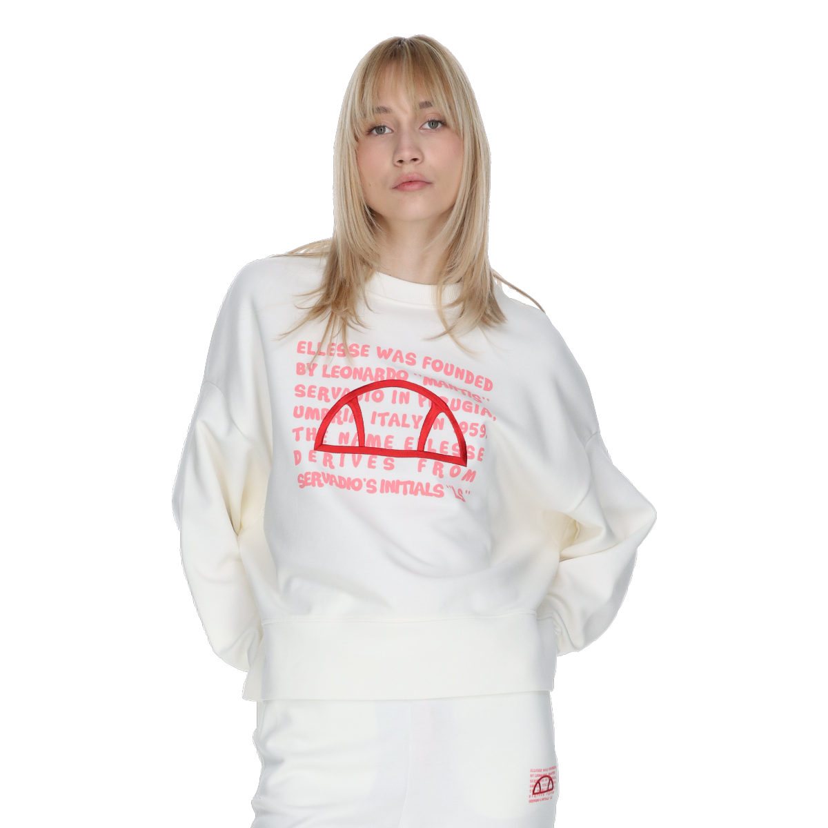 Mikina Ellesse Founding Story Graphic Sweatshirt Biela | ELA251F604-10, 0