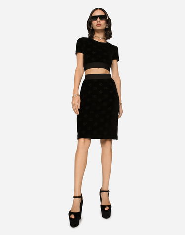 Crop Top Dolce & Gabbana T-shirt M/corta Giro Čierna | F8S63TFJ7DLN0000, 2