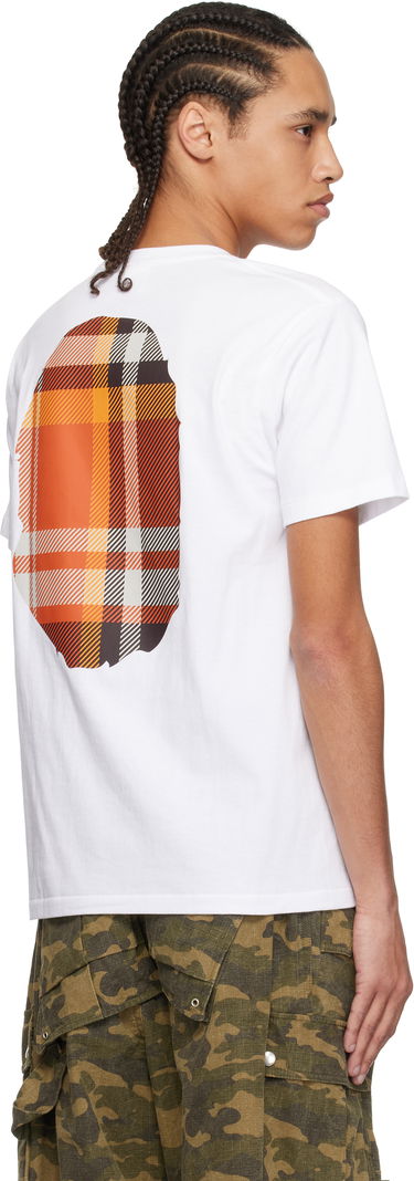 Tričko BAPE A Bathing Ape Check Big Ape Head T-Shirt Biela | 001TEK801046M, 2
