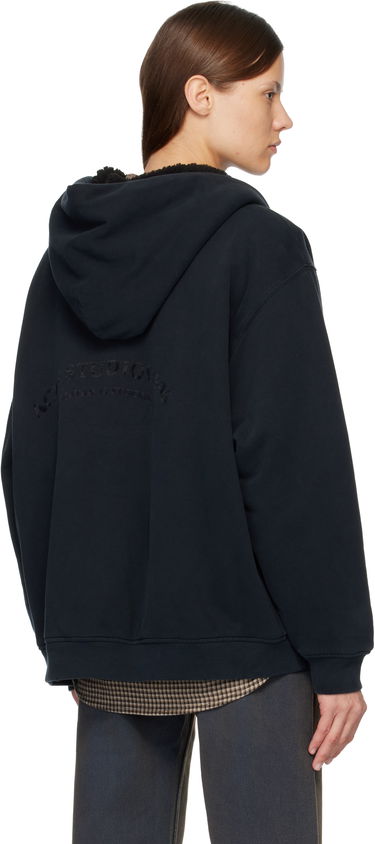 Mikina Acne Studios Oversized Sherpa-Lined Zipped Hoodie Čierna | AI0179-, 2
