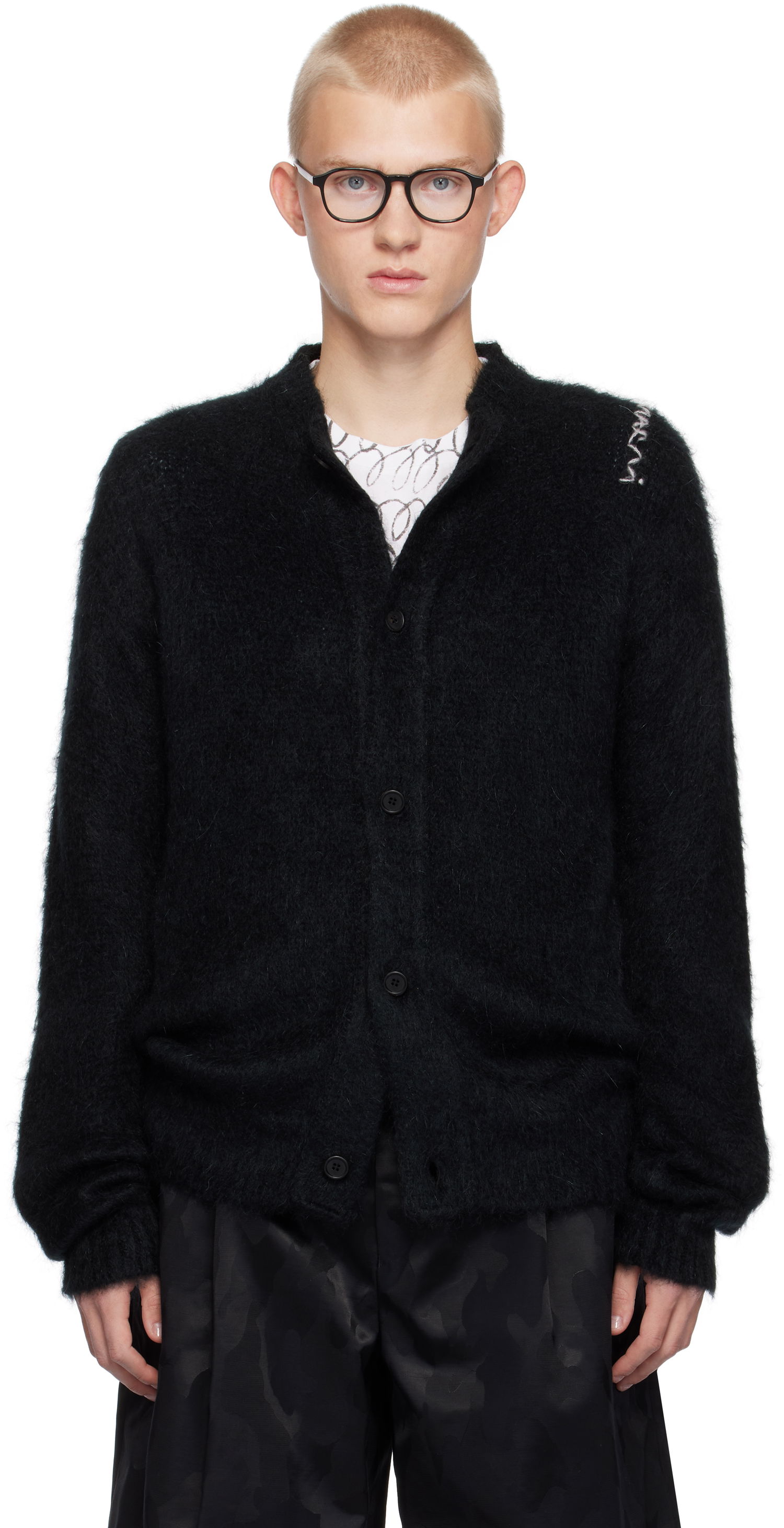 Sveter Marni Cardigan Fuzzy Čierna | CDMG0150A0 UFU172, 0