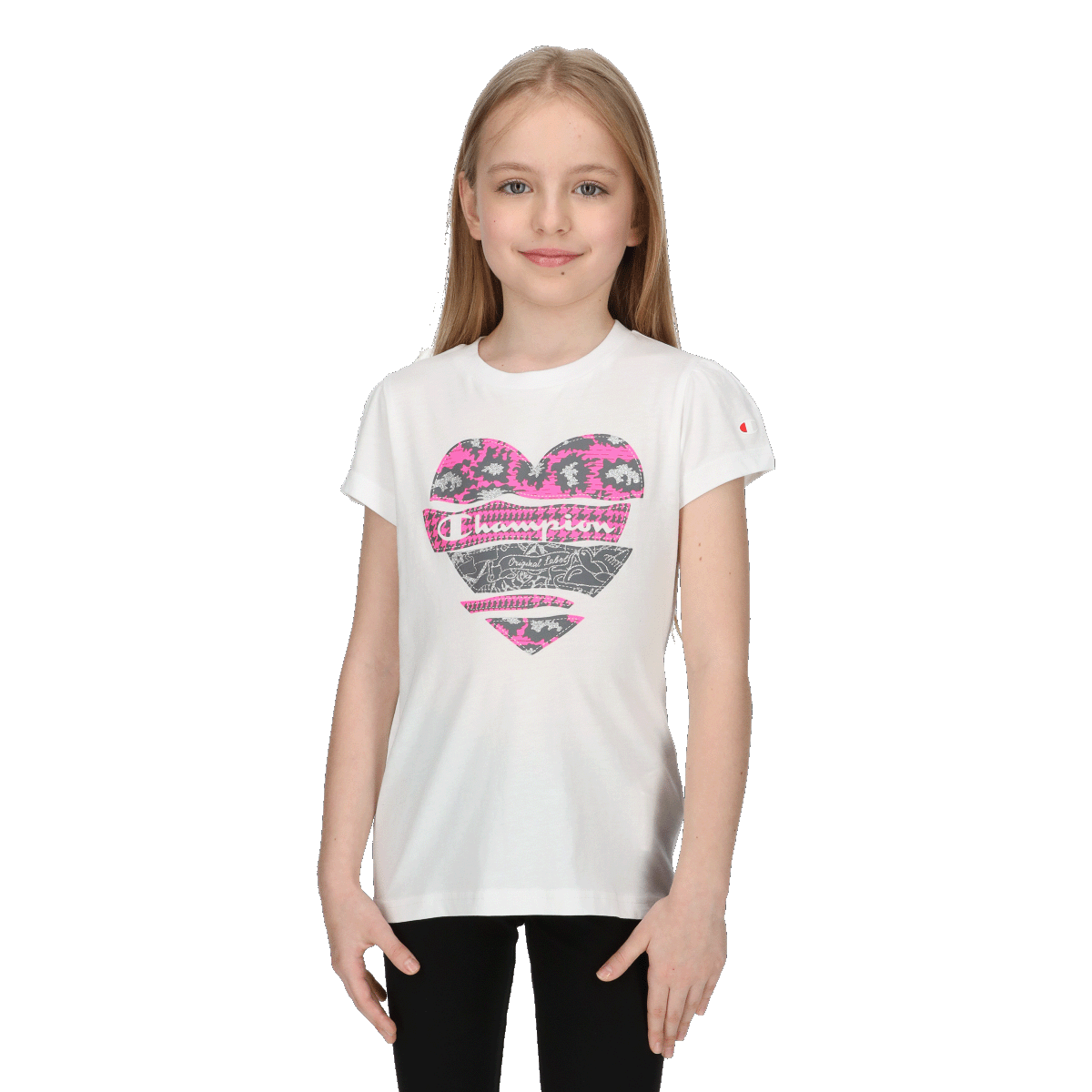 Tričko Champion T-Shirt with Heart Graphic Biela | CHA231G801-10, 0