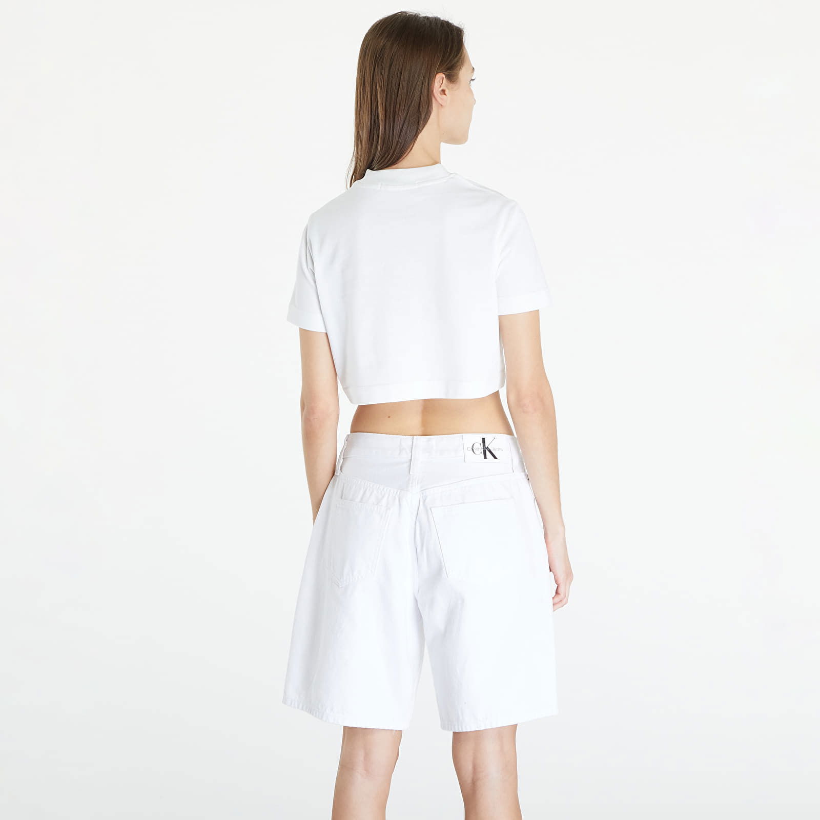 Premium Monologo Cropped T-Shirt White