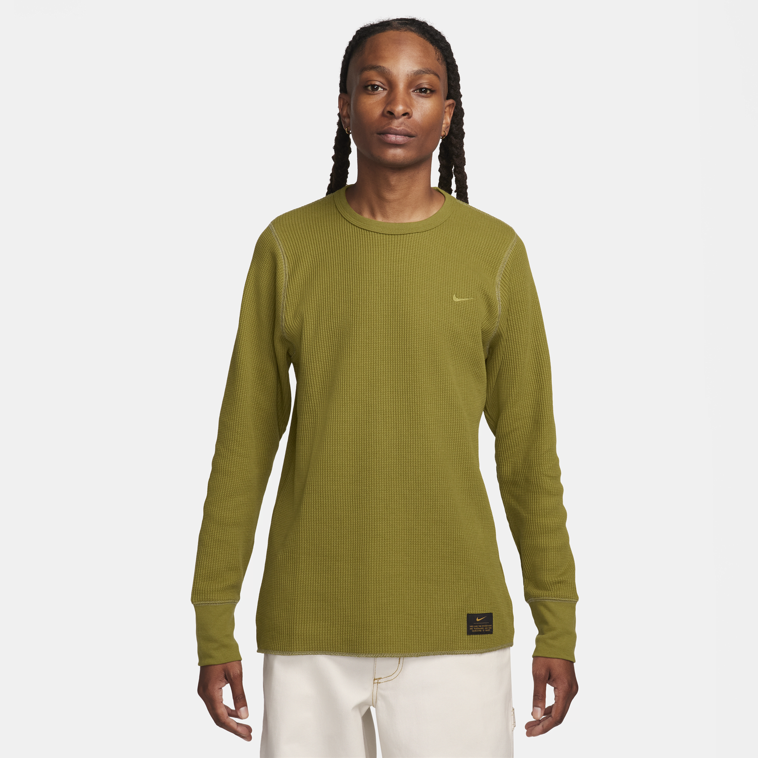 Oblečenie a doplnky Nike Life Long-sleeve Heavyweight Waffle Top Zelené | DX0894-307, 1