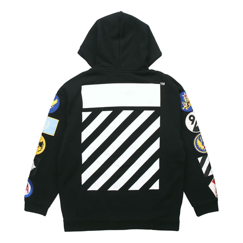 Mikina Off-White Detail Patch Long Sleeve Hoodie Čierna | OMBB009G20JER0011001