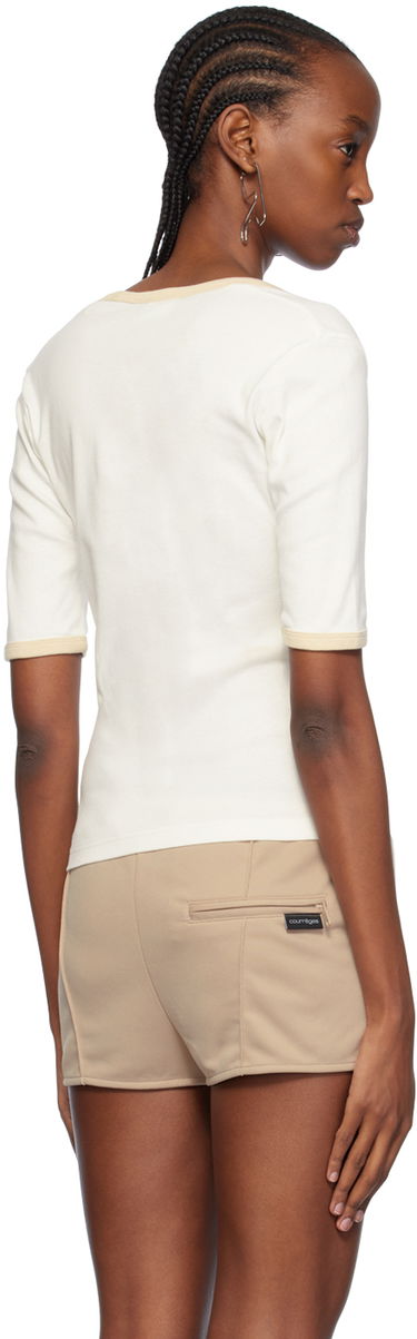 Tričko Courrèges Slim Scoop Neck T-Shirt Biela | 124JTS116JS0070, 2