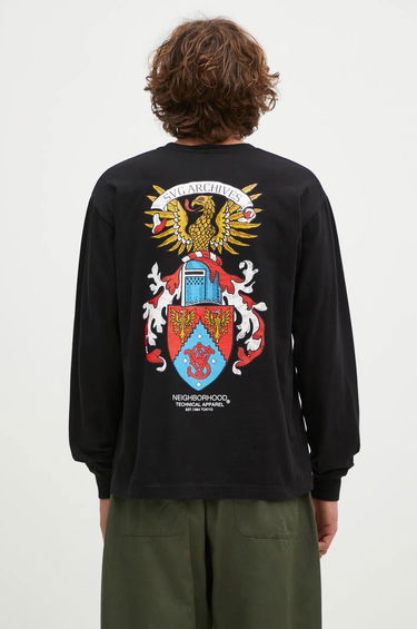 Tričko Neighborhood Black Long Sleeve T-Shirt with Graphic Print Čierna | 242PCNH.LT13, 0