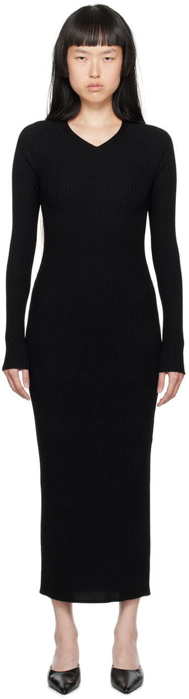 Šaty TOTEME TOTEME Ribbed Knit Midi Dress Čierna | 234-WRTWDR154-YA0008, 0