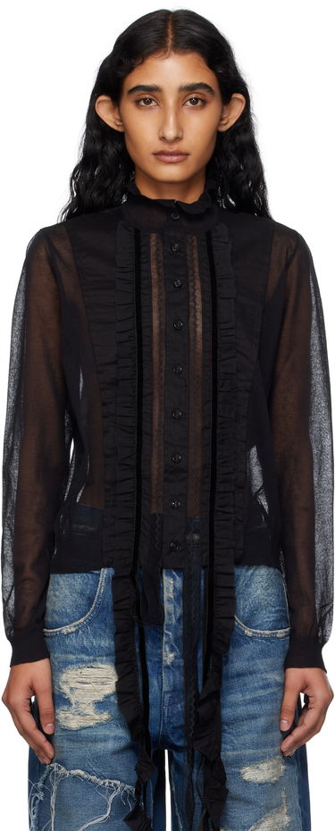 Košeľa Ann Demeulemeester Ann Demeulemeester Monya Sheer Ruffle Blouse Čierna | B0012852-KN008-099, 0