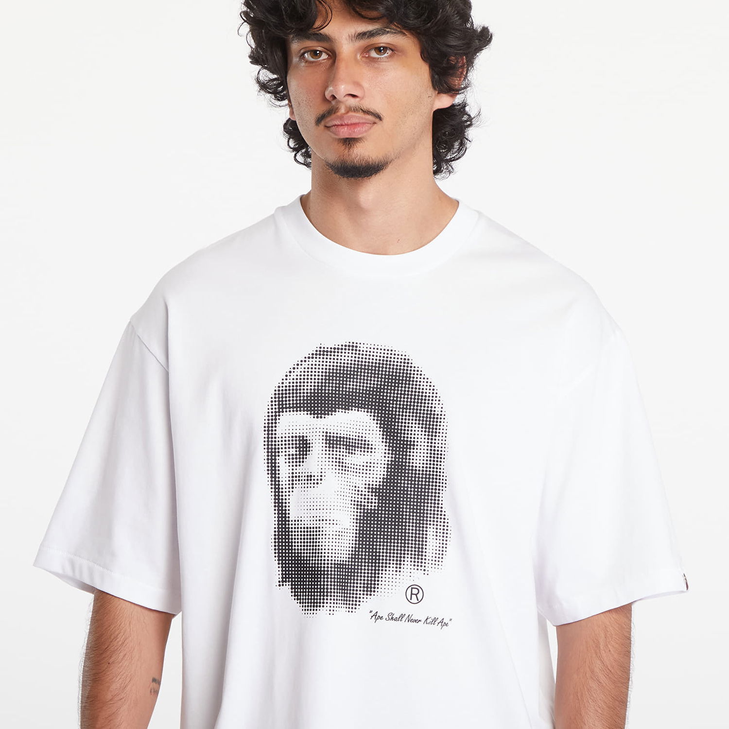 Tričko BAPE A BATHING APE Pixel Comic Ape Head Relaxed Fit Short Sleeve Tee White Biela | 001TEK801304M WHT, 1