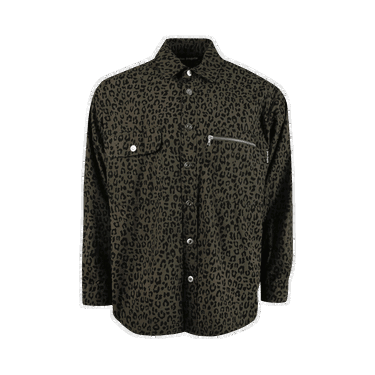 Košeľa Palm Angels Leopard Camo Curved Logo Shirt Čierna | PMGA109S22FAB0021001, 0