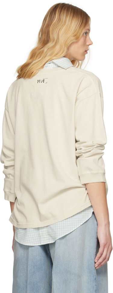 Sveter Maison Margiela Maison Margiela Printed Logo Long Sleeve T-Shirt Béžová | S51GC0535 S24567, 2