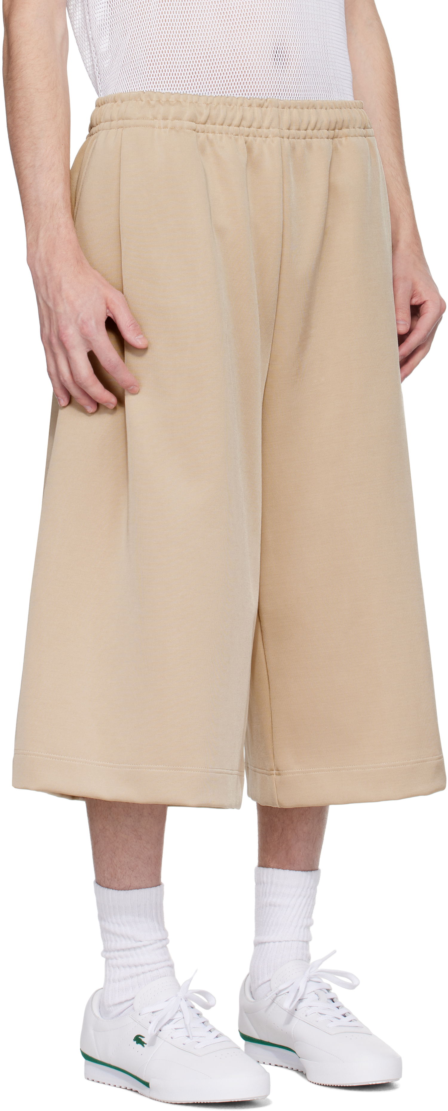 Šortky Lacoste Lacoste Runway Oversized Bermuda Shorts Béžová | GH7422, 1