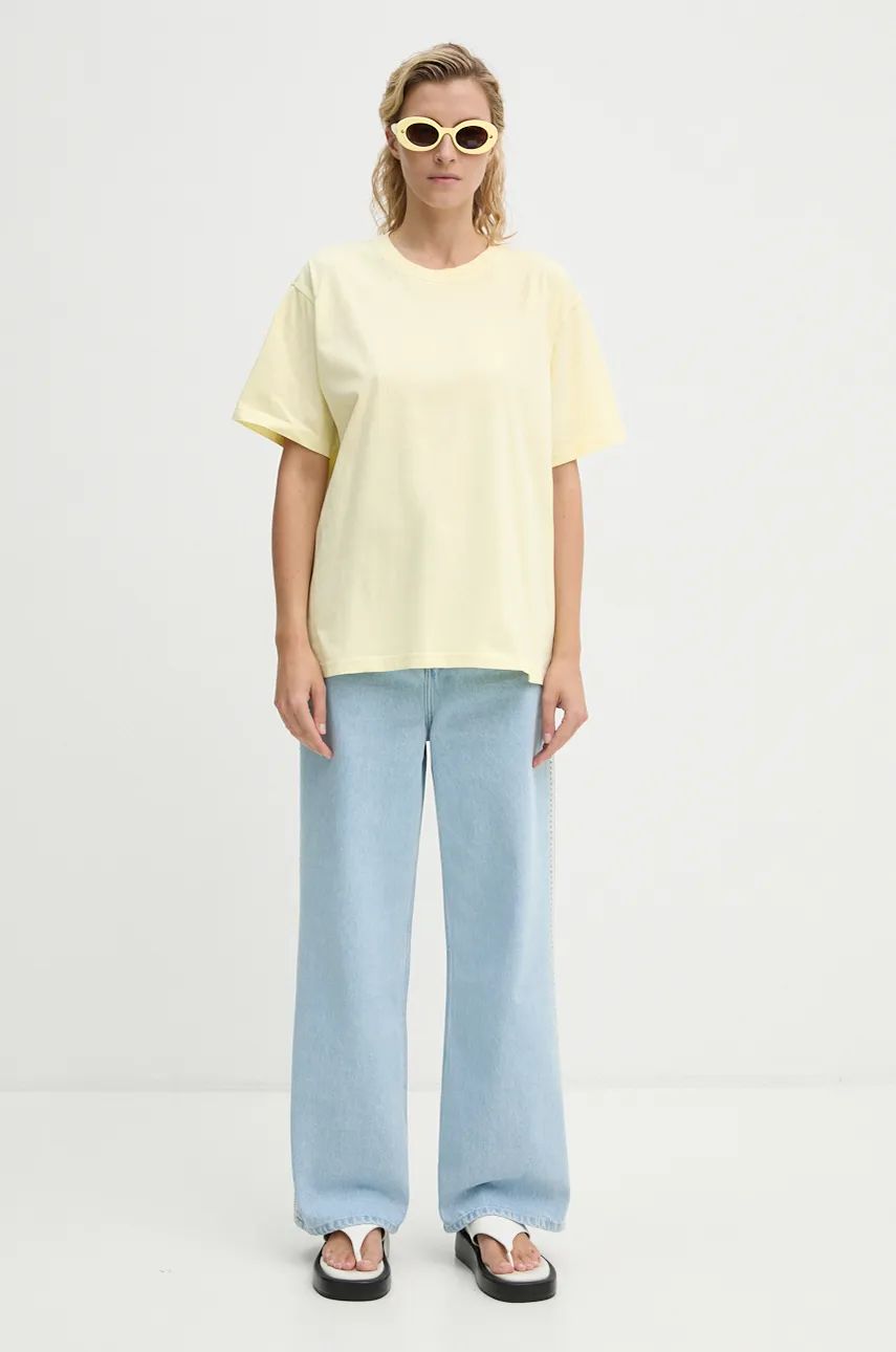 Tričko Nanushka Yellow Cotton T-Shirt Žltá | NU24PFSH03511, 1
