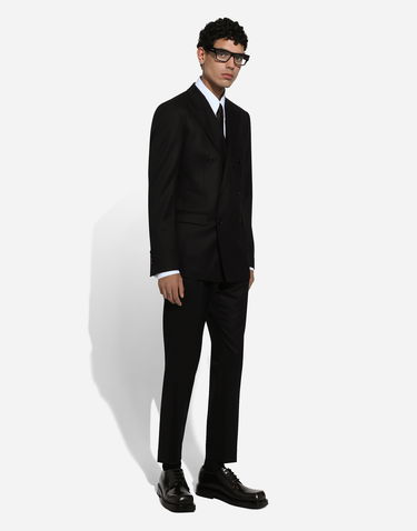 Nohavice Dolce & Gabbana Dolce & Gabbana Tailored Flannel Pants Čierna | GY6UETGI251N0000, 1