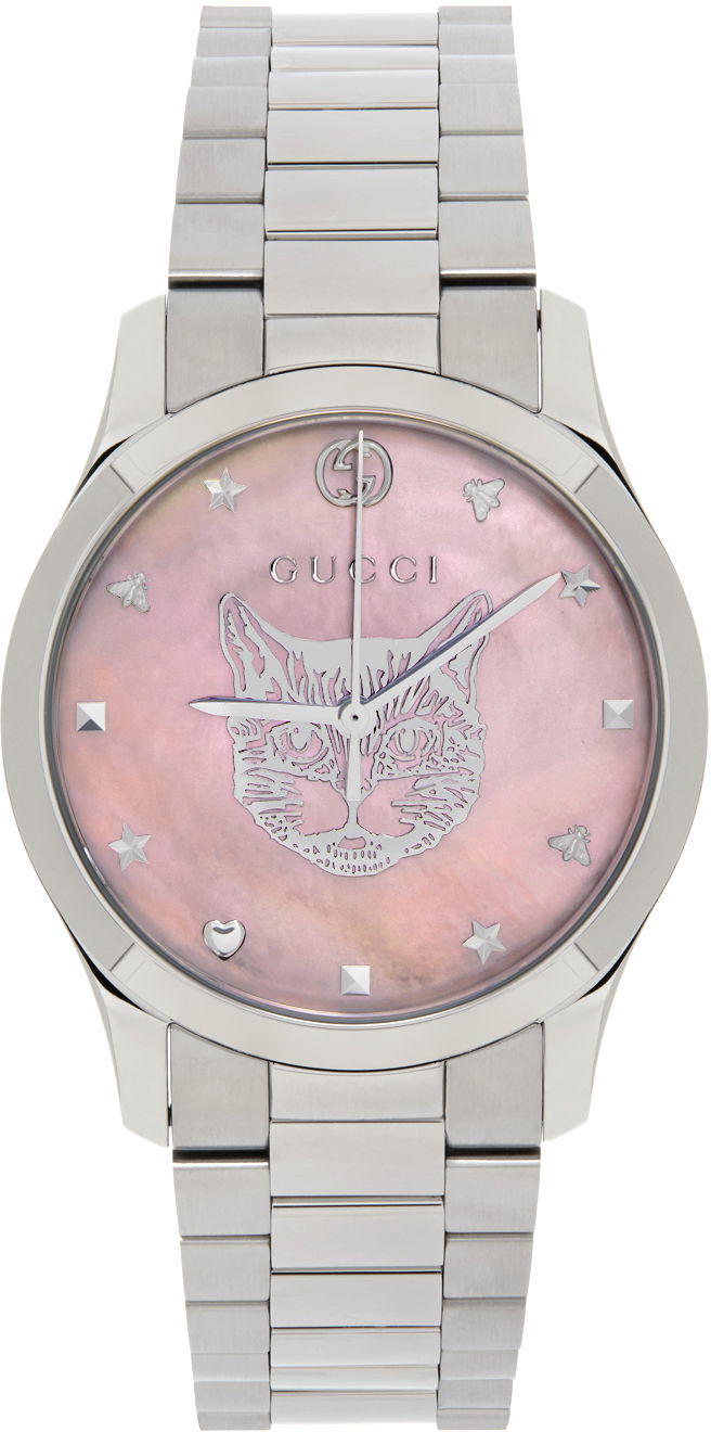 Hodinky Gucci G-Timeless Iconic Cat Watch Šedá | YA1264166, 0