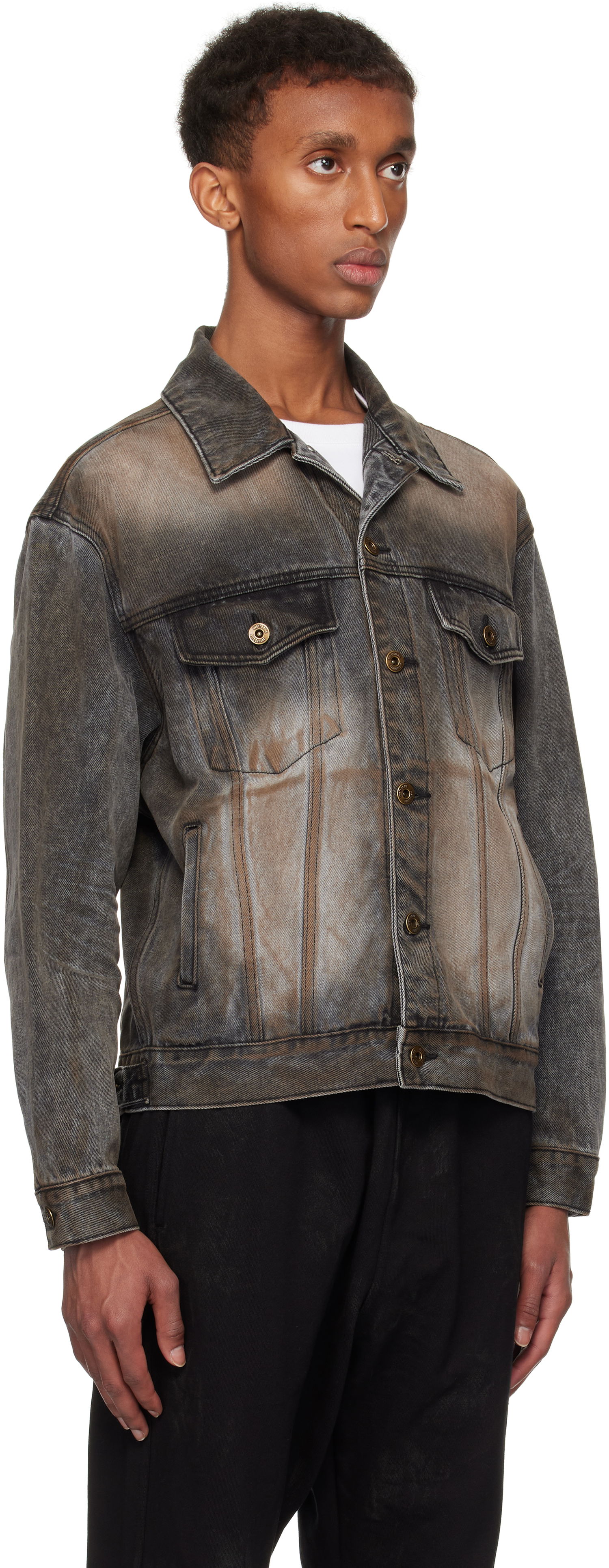 Bunda We11done We11done Washed Denim Jacket Šedá | WD-DJ3-24-315-U-BK, 1