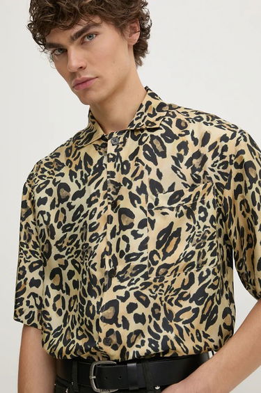 Košeľa Nanushka Maxton Relaxed Leopard Print Shirt Béžová | NM24PFSH06271, 0