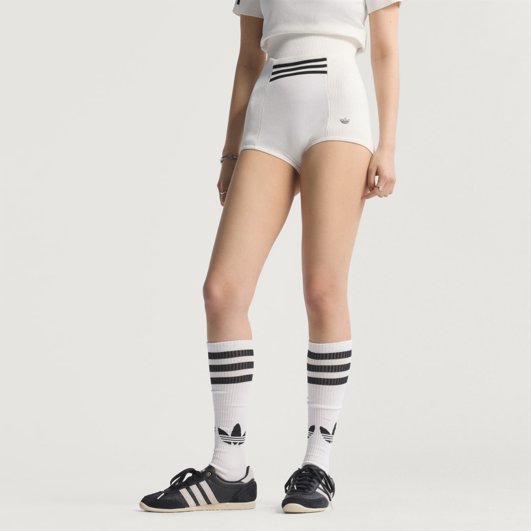 Šortky adidas Performance High-Waisted Knit Shorts Biela | KB3068, 0