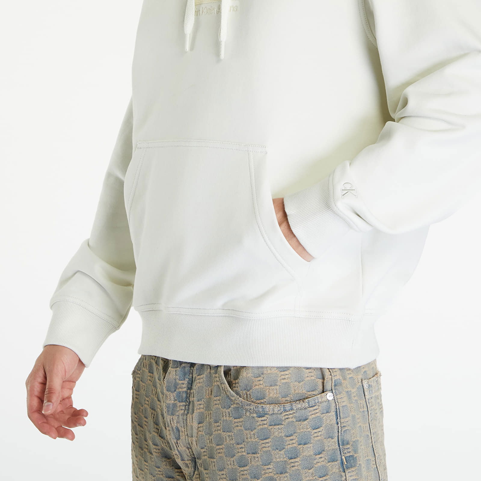 Embroidery Patch Hoodie White