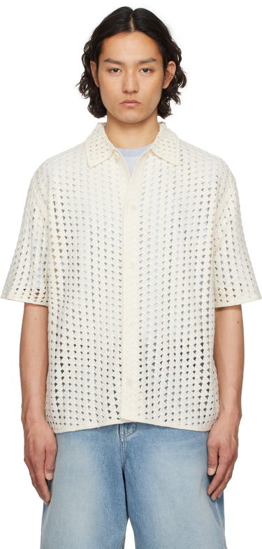 Košeľa Solid Homme Solid Homme Pointelle Short Sleeve Shirt Biela | S251KN52, 0