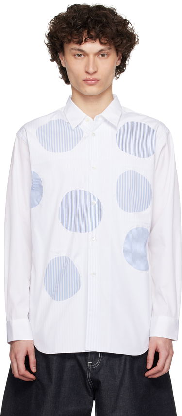 Košeľa Comme des Garçons Comme des Garçons Shirt Plain & Stripe Shirt Biela | FO-B015-S25, 0