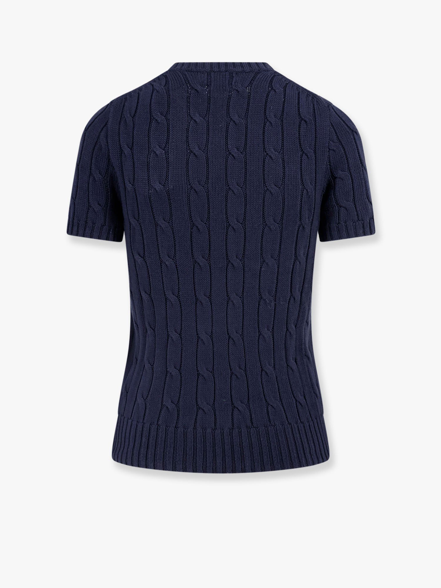 Sveter Polo by Ralph Lauren Women's Cable Knit Short Sleeve Sweater with Pocket by Polo Ralph Lauren Navy | 211895379010, 1