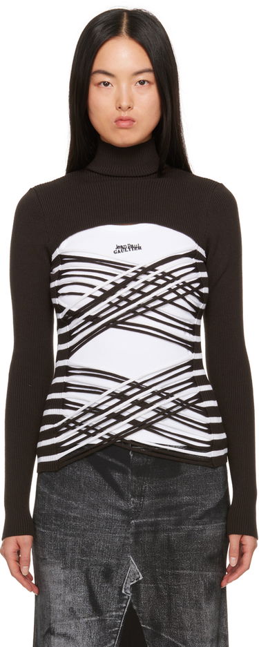 Sveter Jean Paul Gaultier Jean Paul Gaultier Striped Turtleneck Top Čierna | 23/15-F-PL038-M056-6001, 0