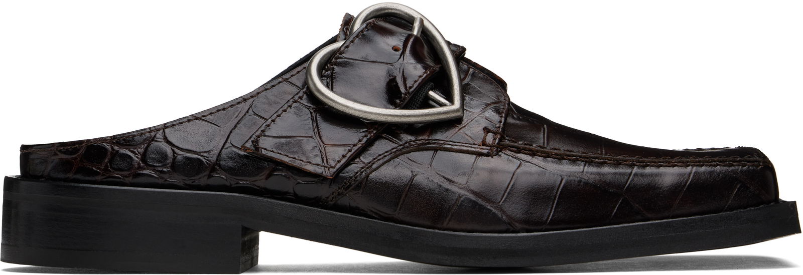 Martine Rose Square Toe Buckle Mules