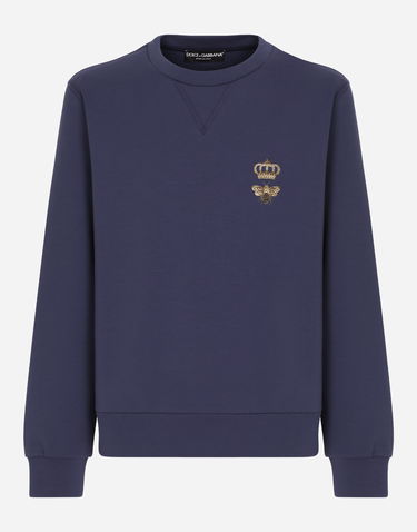 Mikina Dolce & Gabbana Cotton Jersey Sweatshirt With Embroidery Navy | G9ABJZHU7H9B0065, 0
