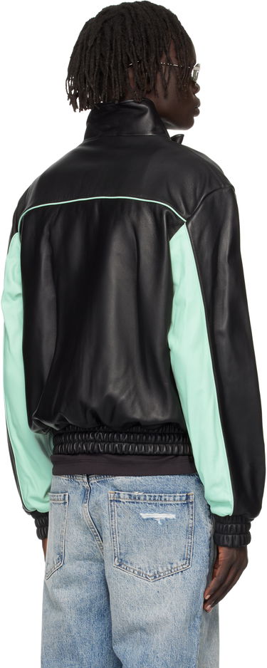 Bunda Casablanca Casablanca Track Leather Jacket Zelené | MPF25-JK-382-01, 2