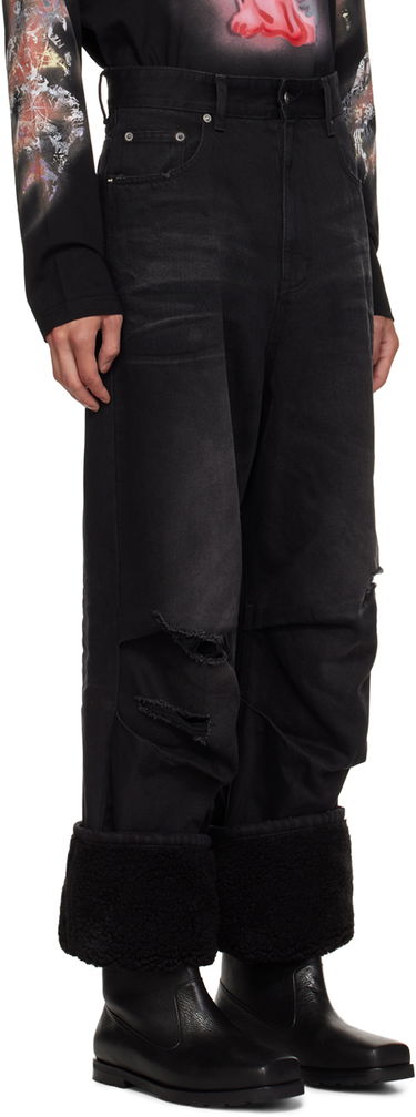 Džínsy We11done We11done Faded Shearling Cuff Jeans Čierna | WD-DP3-23-315-M-BK, 1