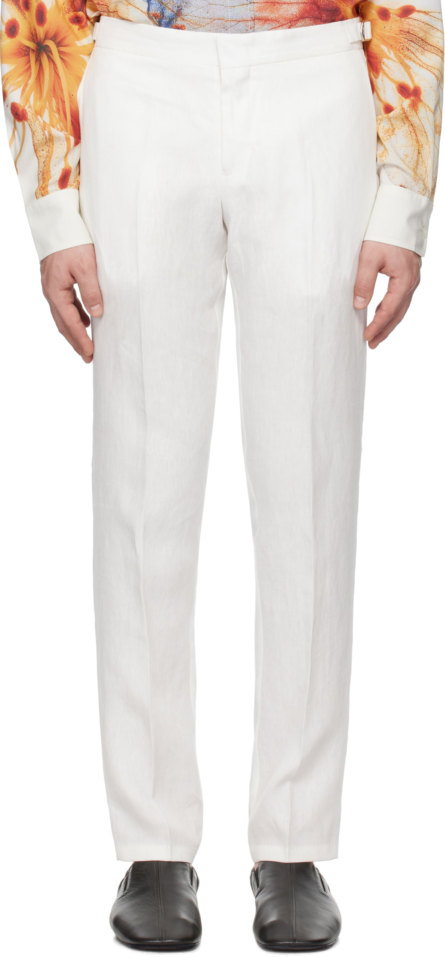 Nohavice Orlebar Brown Orlebar Brown Griffon Linen Trousers Biela | 280107, 0