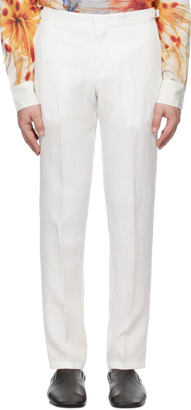 Nohavice Orlebar Brown Orlebar Brown Griffon Linen Trousers Biela | 280107, 0